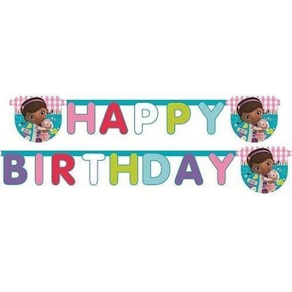 Doc McStuffins Grattis på födelsedagen Banner En Storlek Flerfärgad Multicoloured One Size