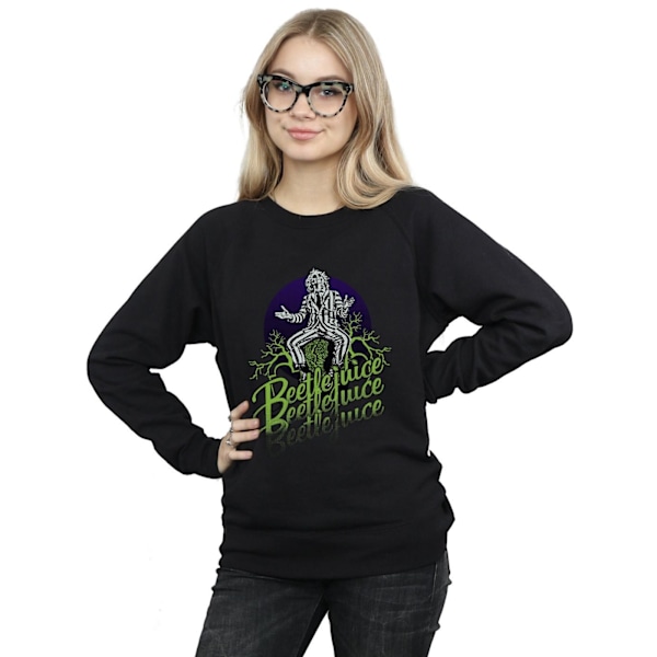 Beetlejuice Dam/Damer Blekt Pose Sweatshirt L Svart Black L