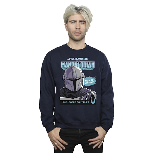 Star Wars The Mandalorian Herr Mando Comic Cover Sweatshirt 4XL Navy Blue 4XL
