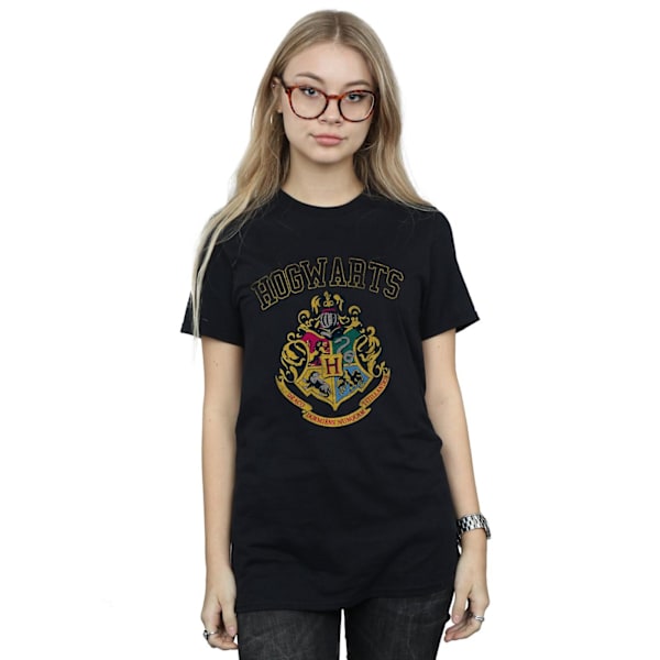 Harry Potter Dam/Damer Varsity Style Crest Bomull Boyfriend Black M