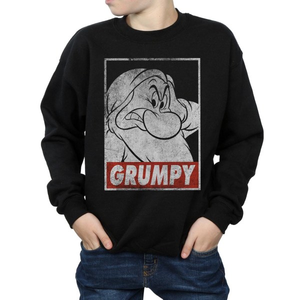 Disney Boys Snövit Grumpy Dwarf Poster Sweatshirt 9-11 år Black 9-11 Years