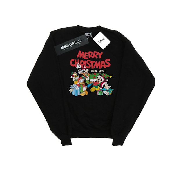 Disney Womens/Ladies Mickey And Friends Winter Wishes Sweatshirt Black S