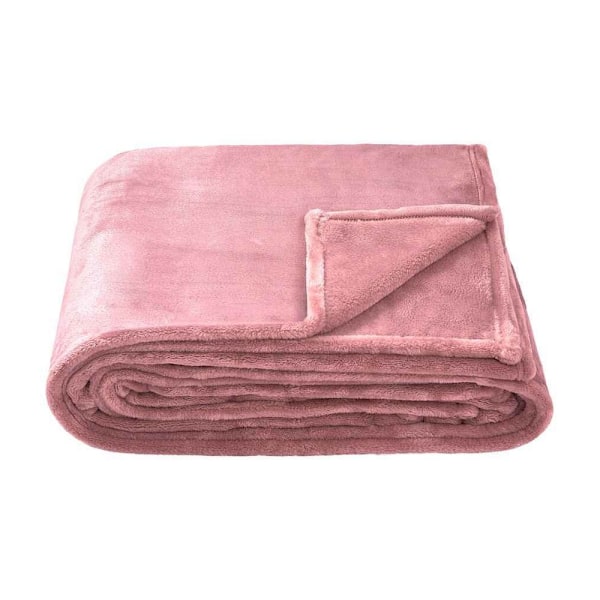 Brand Lab Fleece enfärgad filt 200cm x 150cm Blush Pink Blush Pink 200cm x 150cm