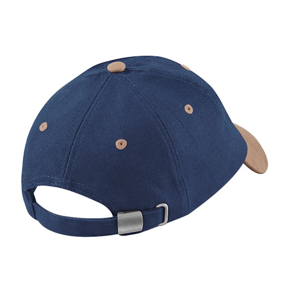 Beechfield Unisex Vuxen Tung Borstad Bomull Låg Profil Keps På French Navy/Taupe One Size