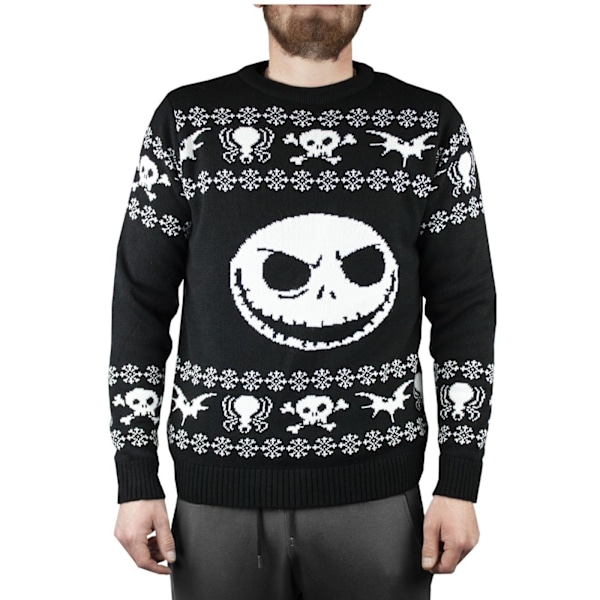 Nightmare Before Christmas Unisex Vuxen Jack Skellington Stickad Black/White XL