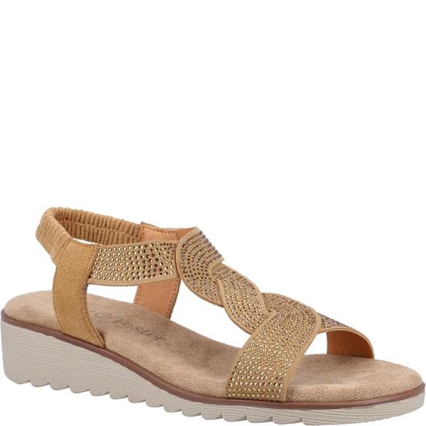 Fleet & Foster Dam/Dam Hyacinth Lädersandaler 5 UK Tan Tan 5 UK
