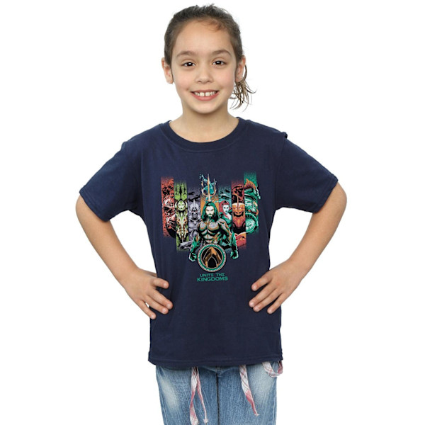 DC Comics Girls Aquaman Unite The Kingdoms Bomull T-shirt 12-13 Navy Blue 12-13 Years