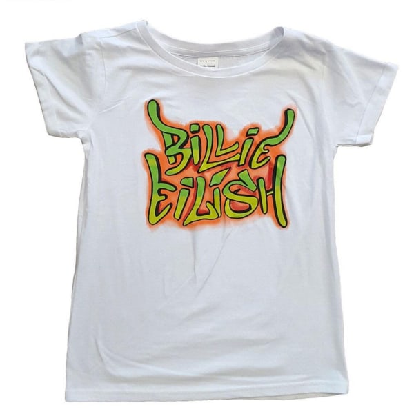 Billie Eilish Barn/Barn Graffiti bomull T-shirt 13-14 år White 13-14 Years