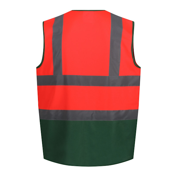 Regatta Pro Tvåfärgad Hi-Vis Väst XL Fluro Röd/Medicinsk Grön Fluro Red/Medical Green XL