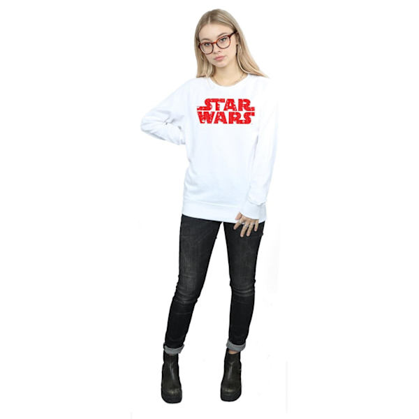 Star Wars Dam/Damer Jul-Logotyp Sweatshirt M Vit White M