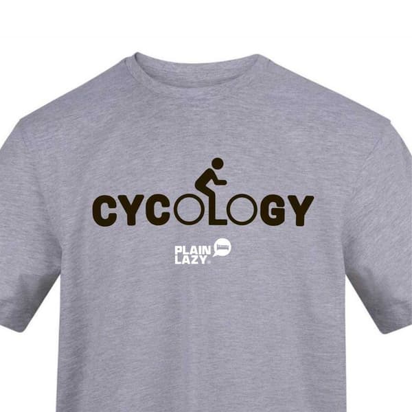 Plain Lazy Cycology T-shirt med tryck för män S Grå Grey S