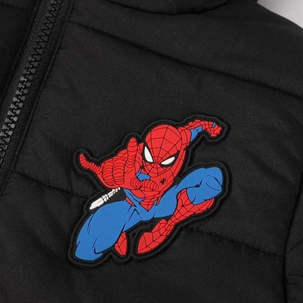 Spider-Man Barn Tvåfärgad Pufferjacka 5-6 År Svart Black/Red 5-6 Years