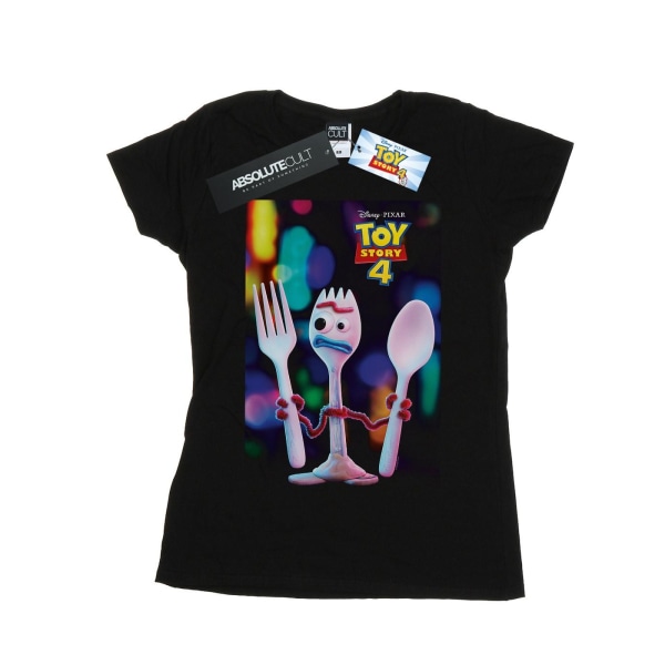Disney Womens/Ladies Toy Story 4 Forky Poster Cotton T-Shirt S Black S