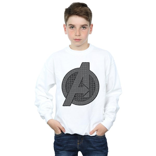 Marvel Boys Avengers Endgame Iconic Logo Sweatshirt 7-8 år W White 7-8 Years