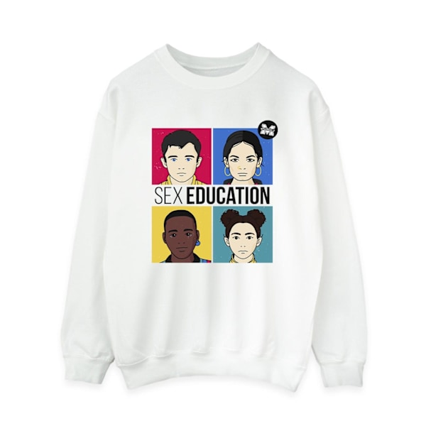 Netflix Dam/Kvinnor Sex Education Teen Illustrerad Sweatshirt White XXL