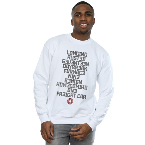 Marvel Mens Winter Soldier Trigger Words Sweatshirt L Vit White L