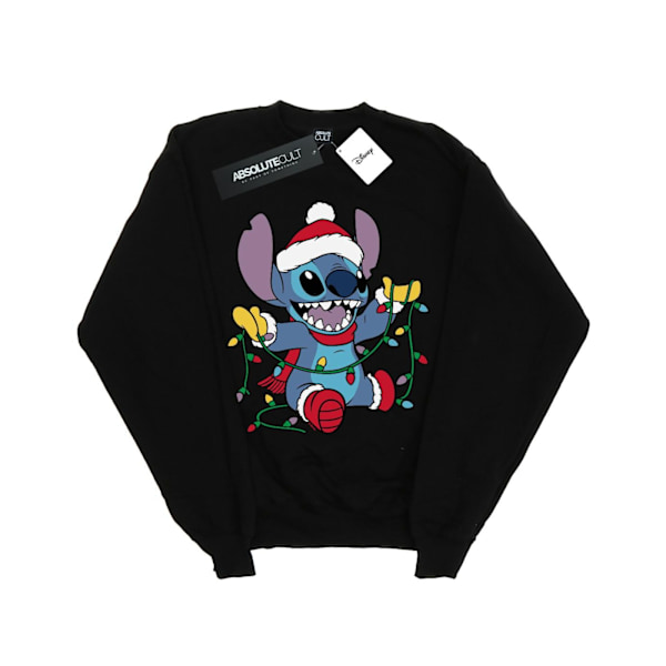 Disney Herr Lilo And Stitch Julbelysning Sweatshirt 4XL Svart Black 4XL