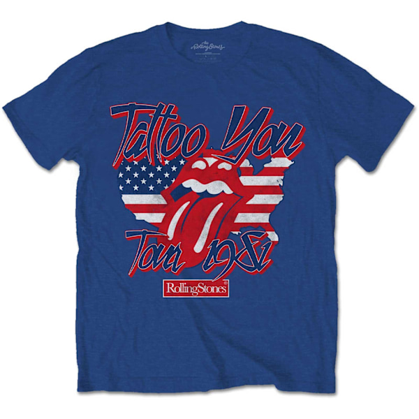 The Rolling Stones Unisex Adult Tattoo You Americana T-Shirt XL Blue XL