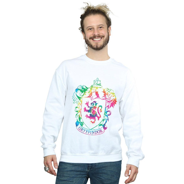 Harry Potter Herr Gryffindor Crest Tie Dye Infill Sweatshirt XX White XXL