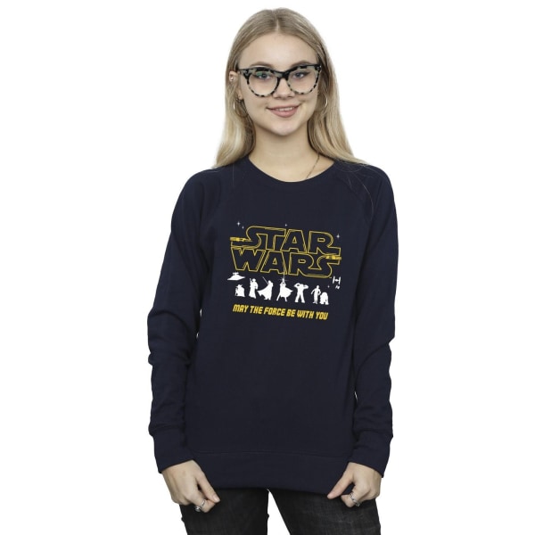 Star Wars Dam/Dam Silhouettes Force Sweatshirt M Marinblå Blu Navy Blue M