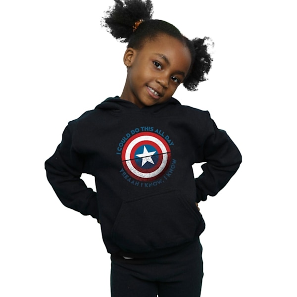 Marvel Girls Avengers Endgame Gör detta hela dagen Hoodie 5-6 år Black 5-6 Years