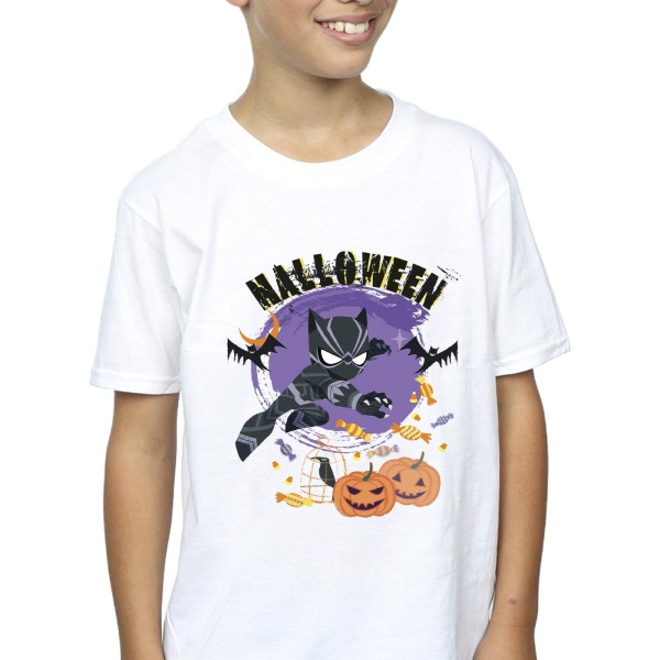 Marvel Boys Black Panther Halloween T-shirt 5-6 år Vit White 5-6 Years