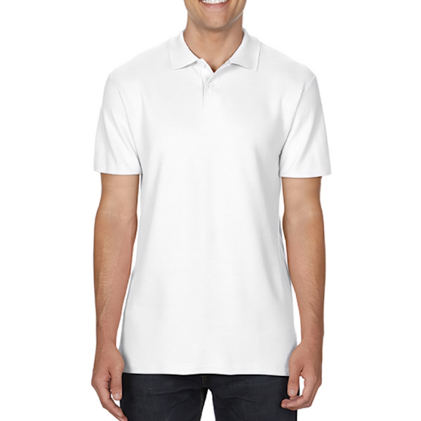 Gildan Unisex Vuxen Dubbel Piqué Mjuk Touch Poloskjorta 3XL Vit White 3XL