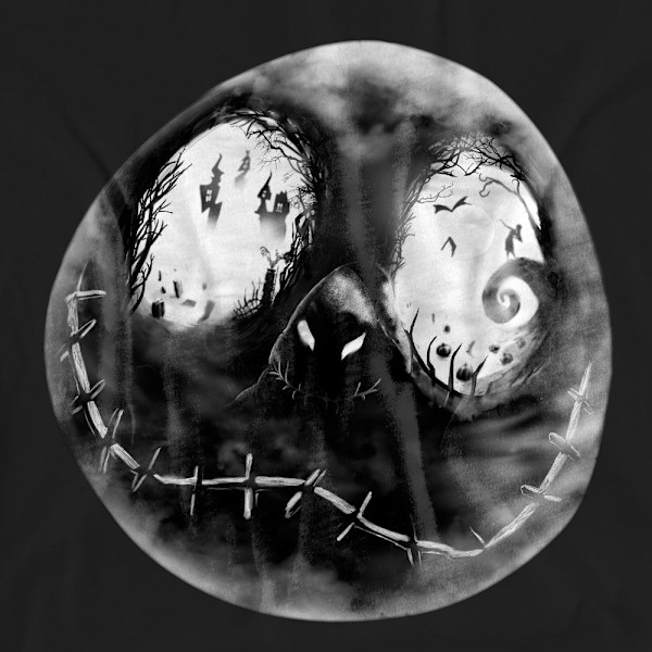 The Nightmare Before Christmas Unisex Vuxen Jack Skellington Ansikte Black L