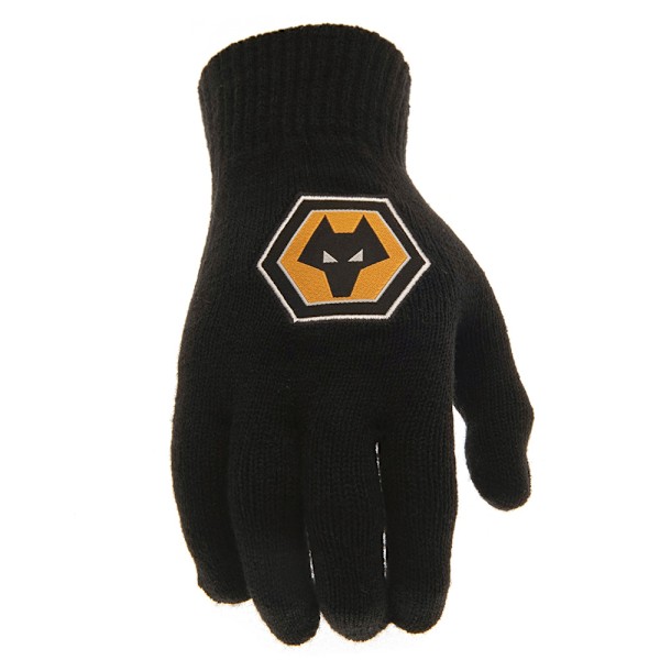 Wolverhampton Wanderers FC Barn/Barn Knittade Handskar En Storlek Black/Yellow One Size