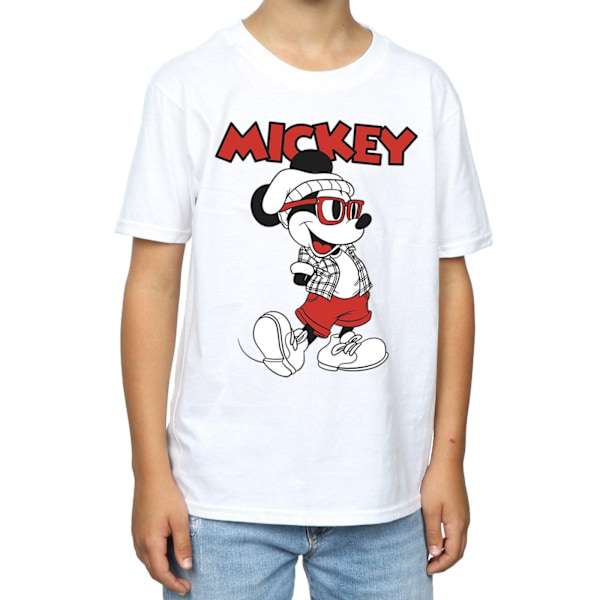 Disney Boys Mickey Mouse Hipster T-Shirt 5-6 år Vit White 5-6 Years