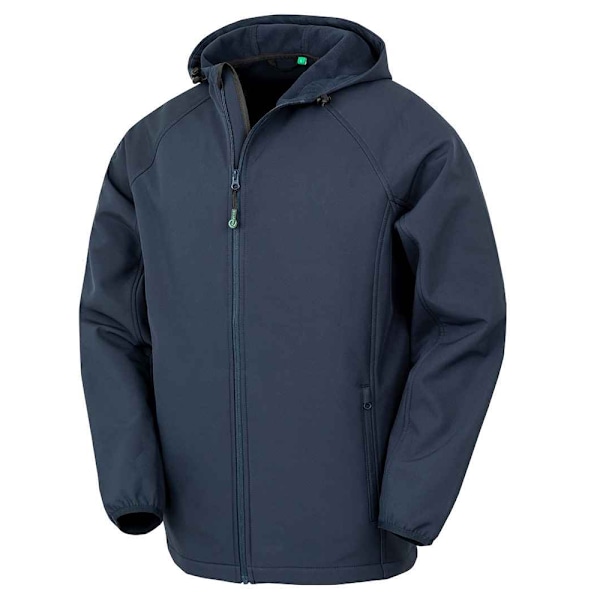 Result Äkta Återvunnen Herr Hooded 3-Lagers Tryckbar Soft Shell Navy S