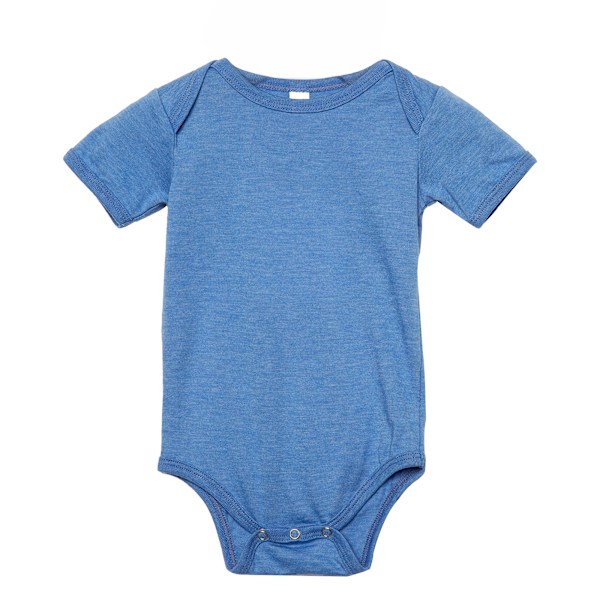 Bella + Canvas Baby Heather Jersey Kortärmad Onesie 12-18 M Columbia Blue 12-18 Months