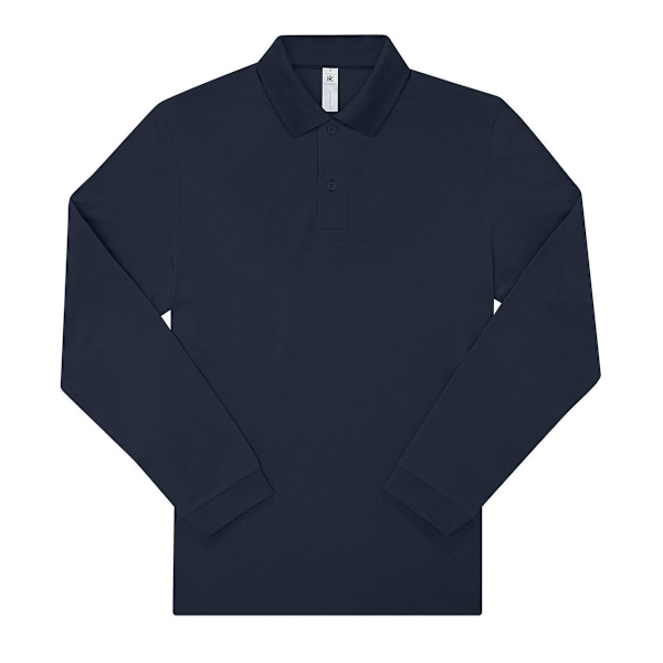 B&C Herr My Long-Sleeved Polo Shirt XL Marinblå Navy XL