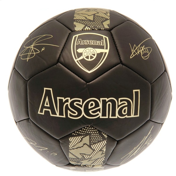 Arsenal FC Phantom Signature Football 5 Matt Svart/Guld Matt Black/Gold 5
