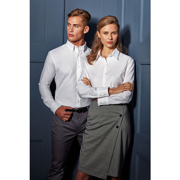 Premier Dam/Dam Signature Oxford Långärmad Arbetsskjorta 2 White 22