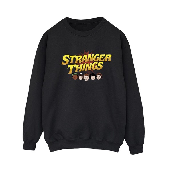 Netflix Stranger Things Comic Heads-tröja för kvinnor/damer S Black S