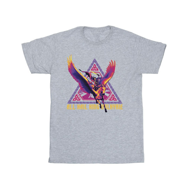 Marvel Girls Thor Love And Thunder All Hail Valkyrie Bomull T-S Sports Grey 7-8 Years