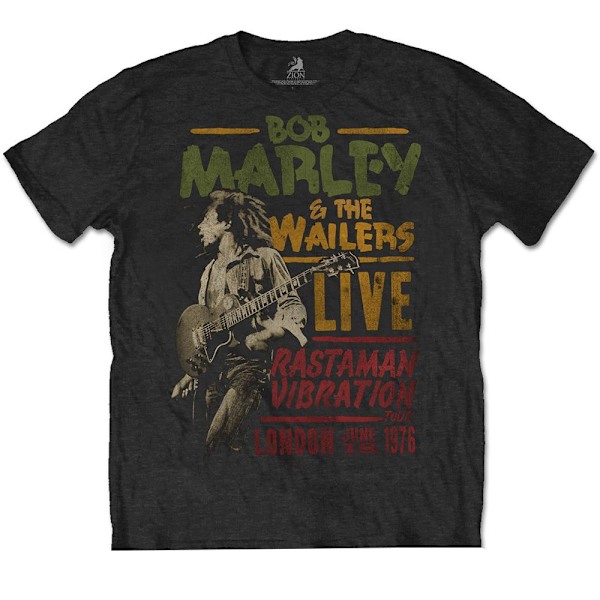 Bob Marley Unisex Vuxen Rastaman Vibration Tour 1976 Bomull T-S Black XL