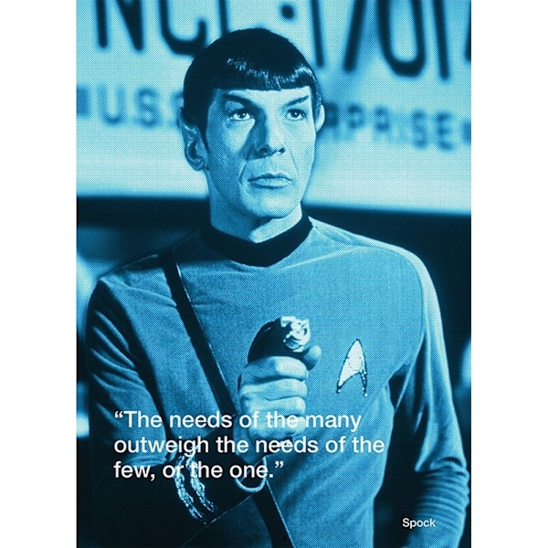 Star Trek Spock iQuote Postcard A6 Blå Blue A6