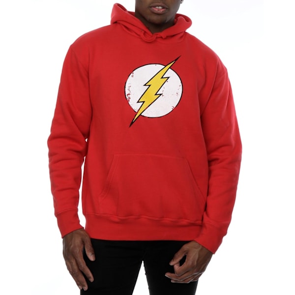 DC Comics Herr Flash Distressed Logo Hoodie M Röd Red M