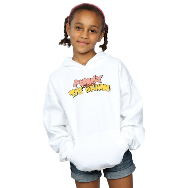 Animaniacs Girls Pinky And The Brain Logo Hoodie 5-6 År Vit White 5-6 Years