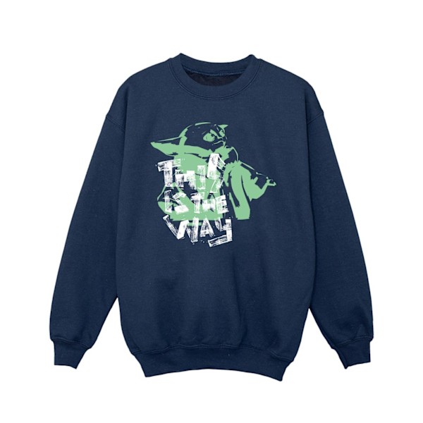 Star Wars Girls The Mandalorian This Is The Way Grogu Sweatshirt Navy Blue 12-13 Years