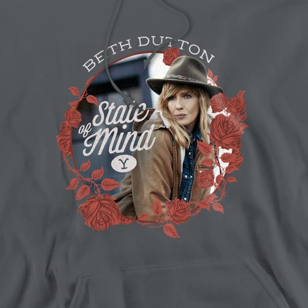 Yellowstone Herr State Beth Dutton Hoodie S Kolgrå Charcoal S
