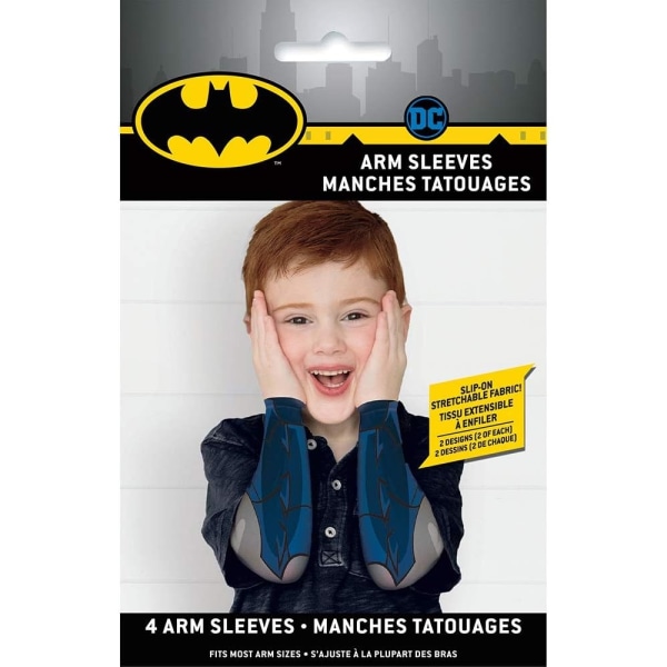 Batman ärmar i polyester för barn/barn (paket med 4) One Siz Blue/Grey One Size