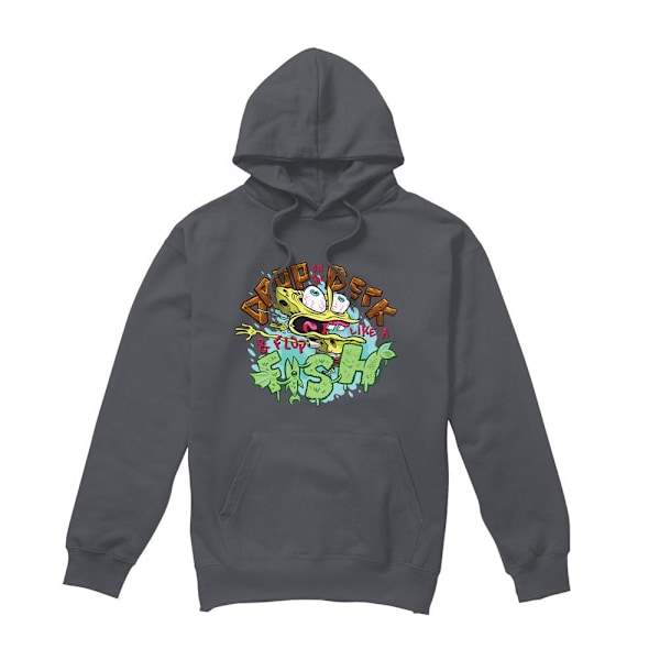 SvampBob Fyrkant Herr Drop And Flop Hoodie XXL Kolgrå Charcoal XXL