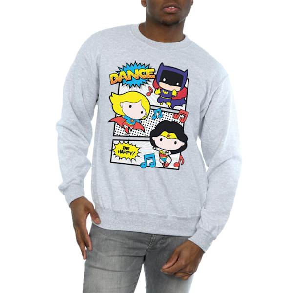 DC Comics Chibi Super Friends Dance Sweatshirt 3XL Sports Grå Sports Grey 3XL