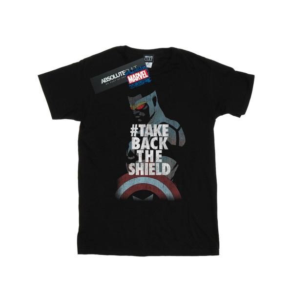 Marvel Mens Captain America Sam Wilson Take Back The Shield T-S Black 5XL