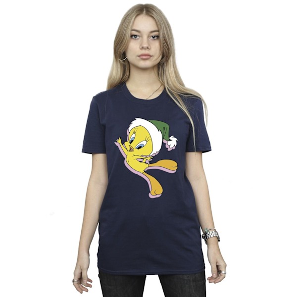 Looney Tunes Dam/Damer Tweety Julhatt Bomull Pojkvän Navy Blue M