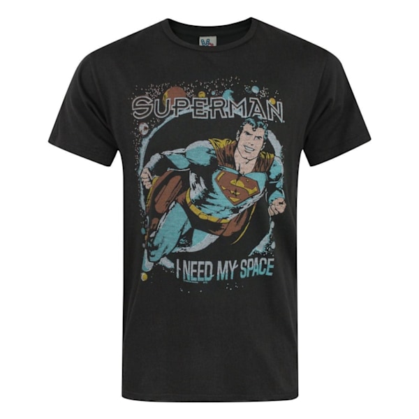 Junk Food Mens I Need My Space Superman T-Shirt M Svart Tryck Black Print M