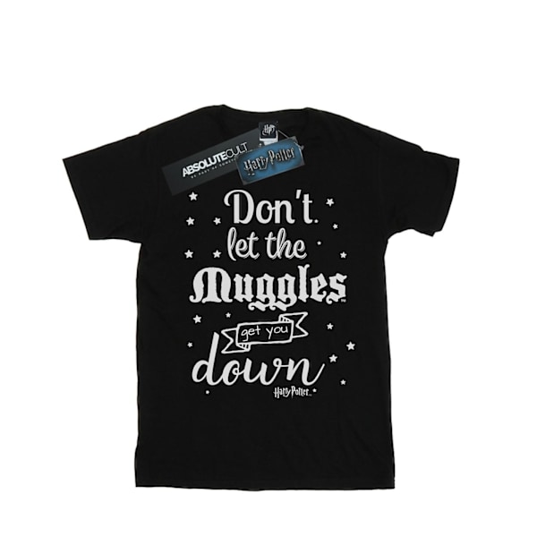Harry Potter Dam/Kvinnor Låt Inte Muggarna Bomull Pojkvän Black M